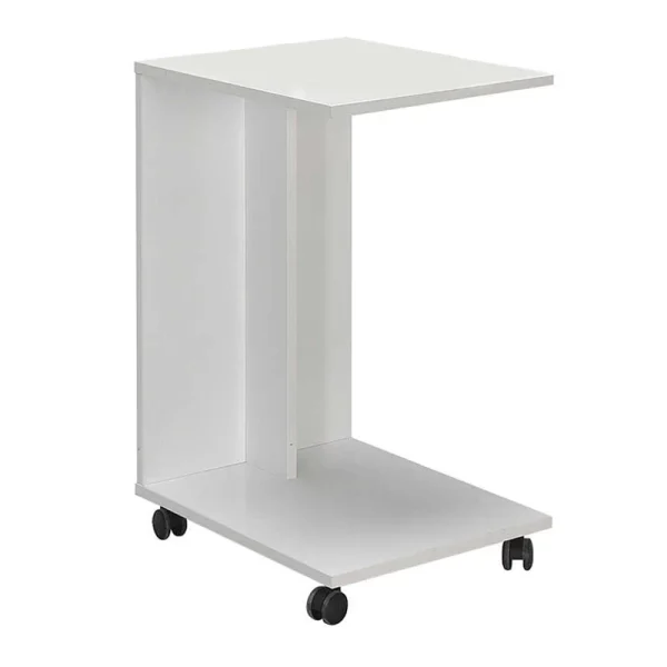 Τραπεζάκι βοηθητικό C-Shaped Megapap χρώμα λευκό gloss 35x45x65εκ.