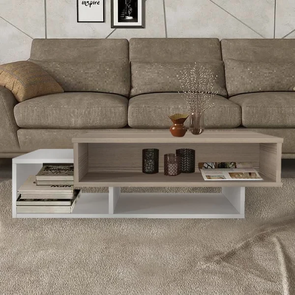 Τραπεζάκι σαλονιού Tab Megapap χρώμα λευκό - cordoba 105x60x32εκ. - Image 3
