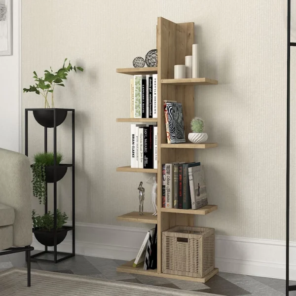 Βιβλιοθήκη Tree Megapap χρώμα sapphire oak 45x21,4x121,8εκ.