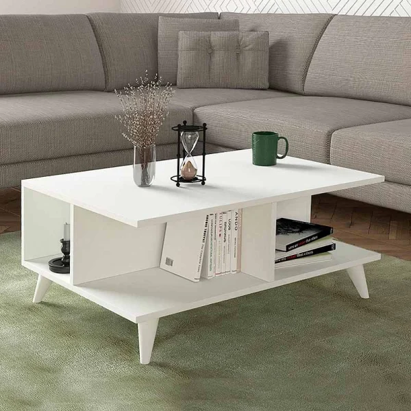 Τραπεζάκι σαλονιού Sedra Megapap χρώμα λευκό 90x60x38,6εκ. - Image 2