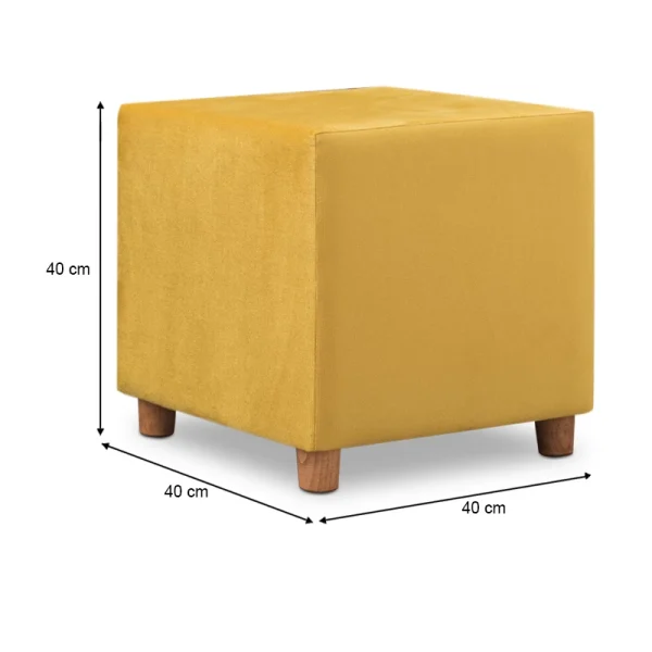 Σκαμπώ Daisy Megapap υφασμάτινο χρώμα κίτρινο 40x40x40εκ. - Image 4