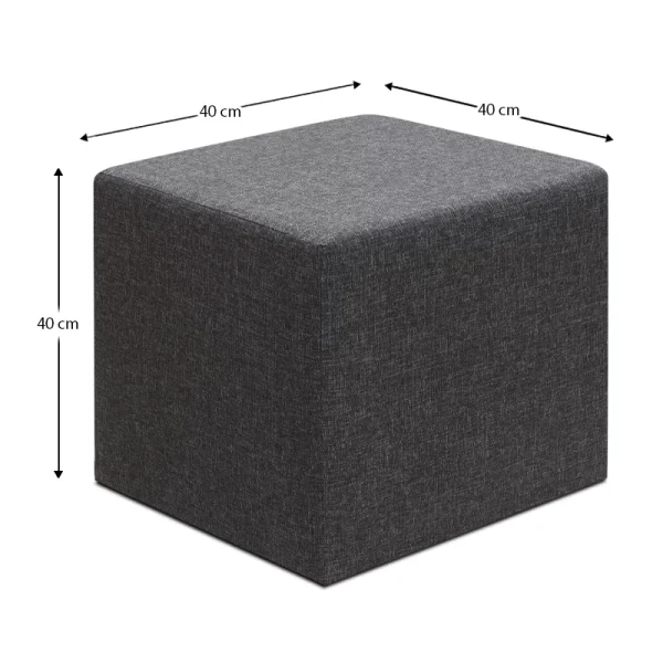 Σκαμπώ Linda Megapap υφασμάτινο χρώμα ανθρακί 40x40x40εκ. - Image 4