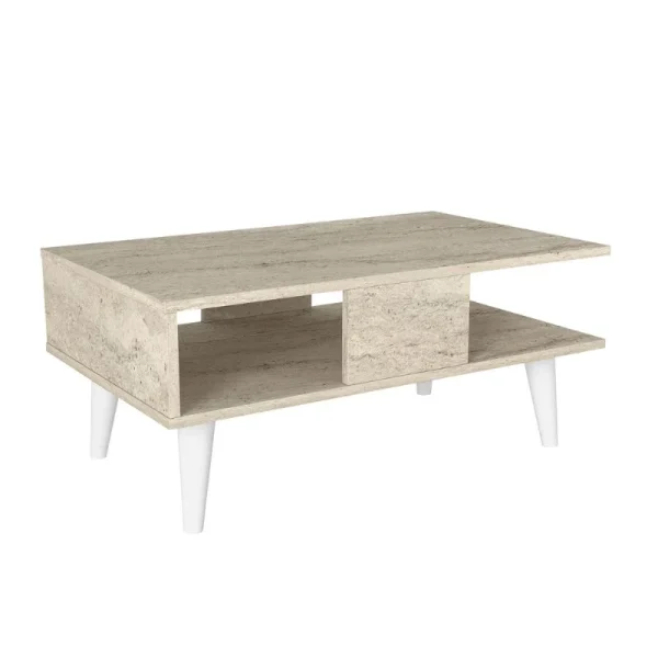 Τραπεζάκι σαλονιού Andros Megapap χρώμα travertine 90x54x39,6εκ. - Image 4
