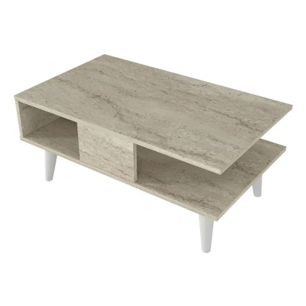Τραπεζάκι σαλονιού Andros Megapap χρώμα travertine 90x54x39,6εκ. - Image 6